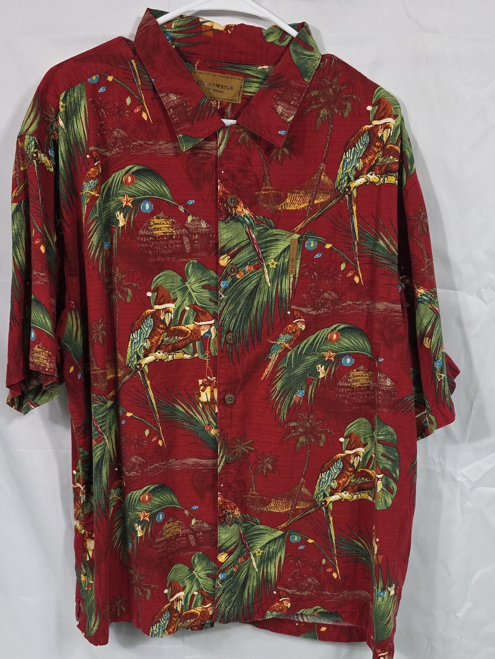 Clear Water Outfitters Red Hawaiian Shirt - Casual Men's Button-Up XL (M170)